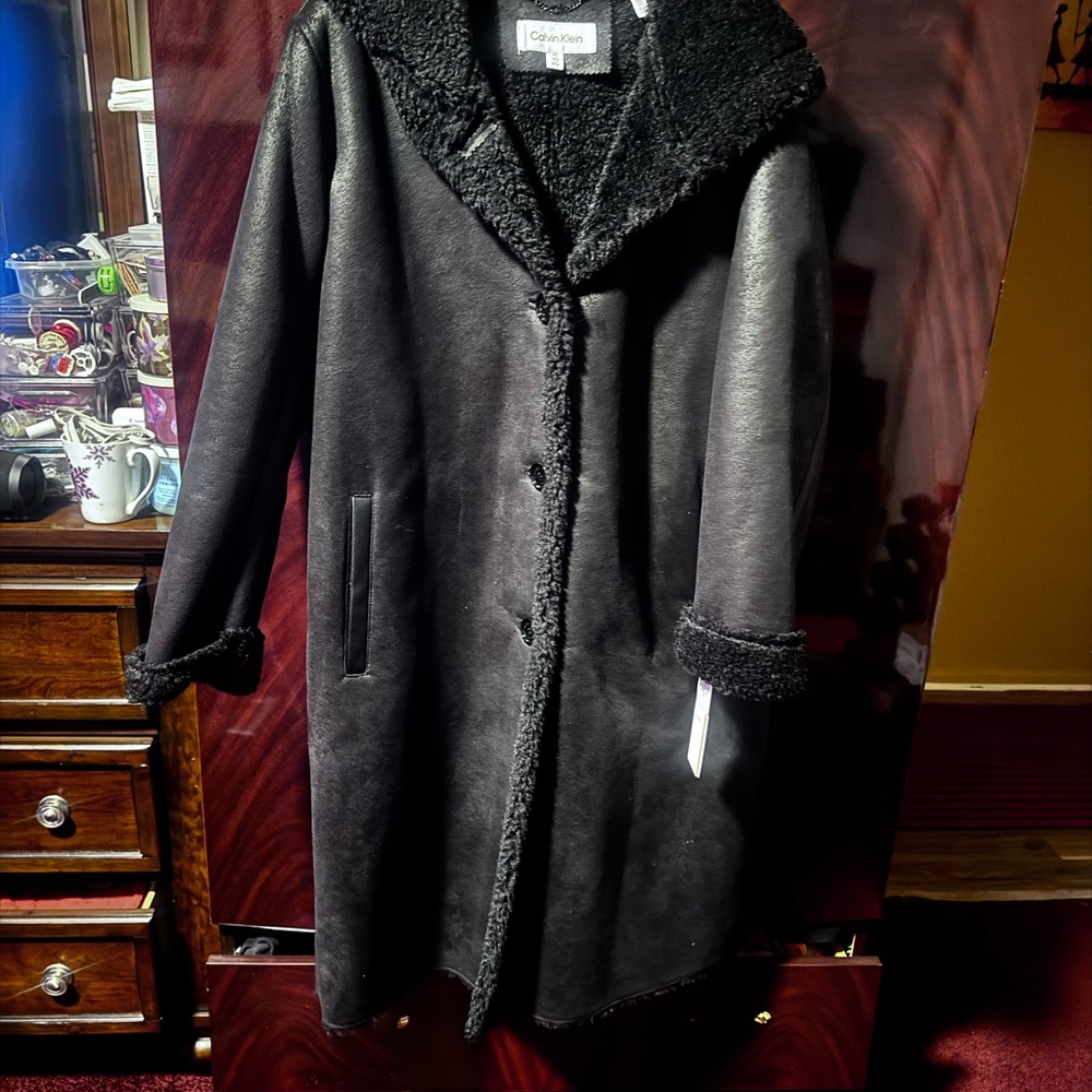 Calvin Klein Faux Shearling Coat